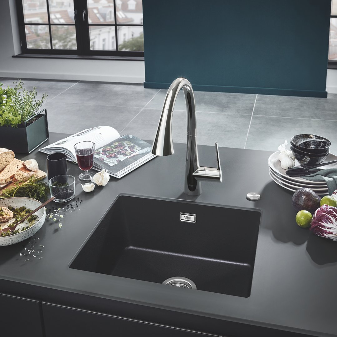 GROHE ZEDRA 2019 ettgreps blandebatteri 231mm tut 1 hull t/kv m/br.tut prøv