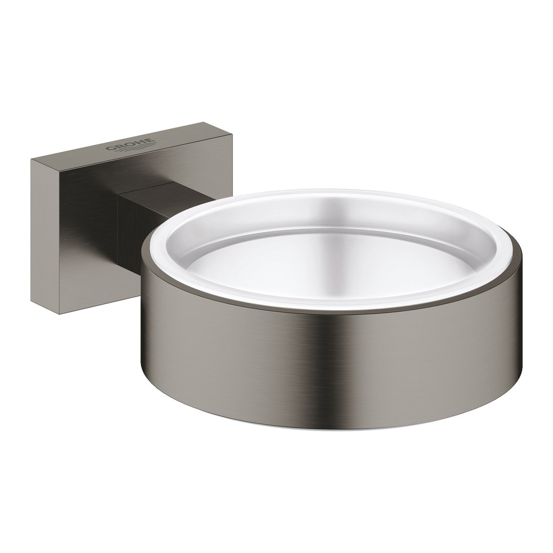 GROHE ESSENTIALS CUBE NY holder t/glass/såpeskål børstet messing