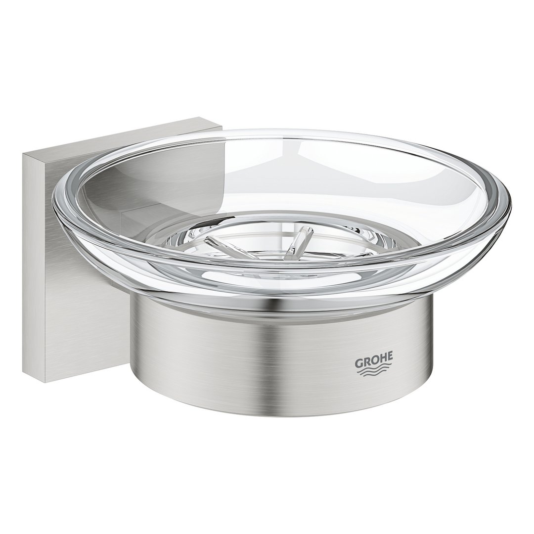 GROHE START CUBE såpeskål m/holder glass/metall Supersteel