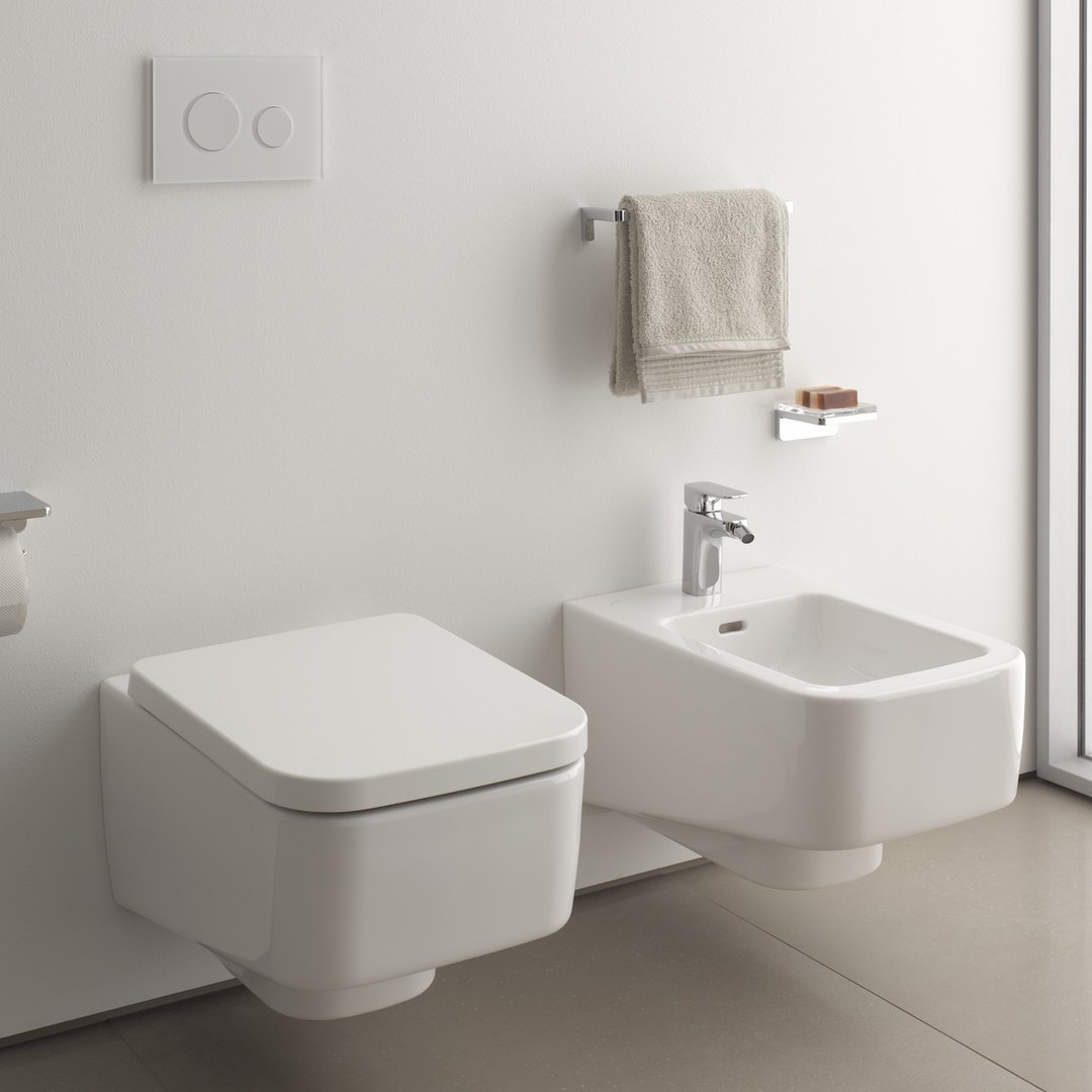 Bilde av pro toalettsete firkantet med soft close i hvitt