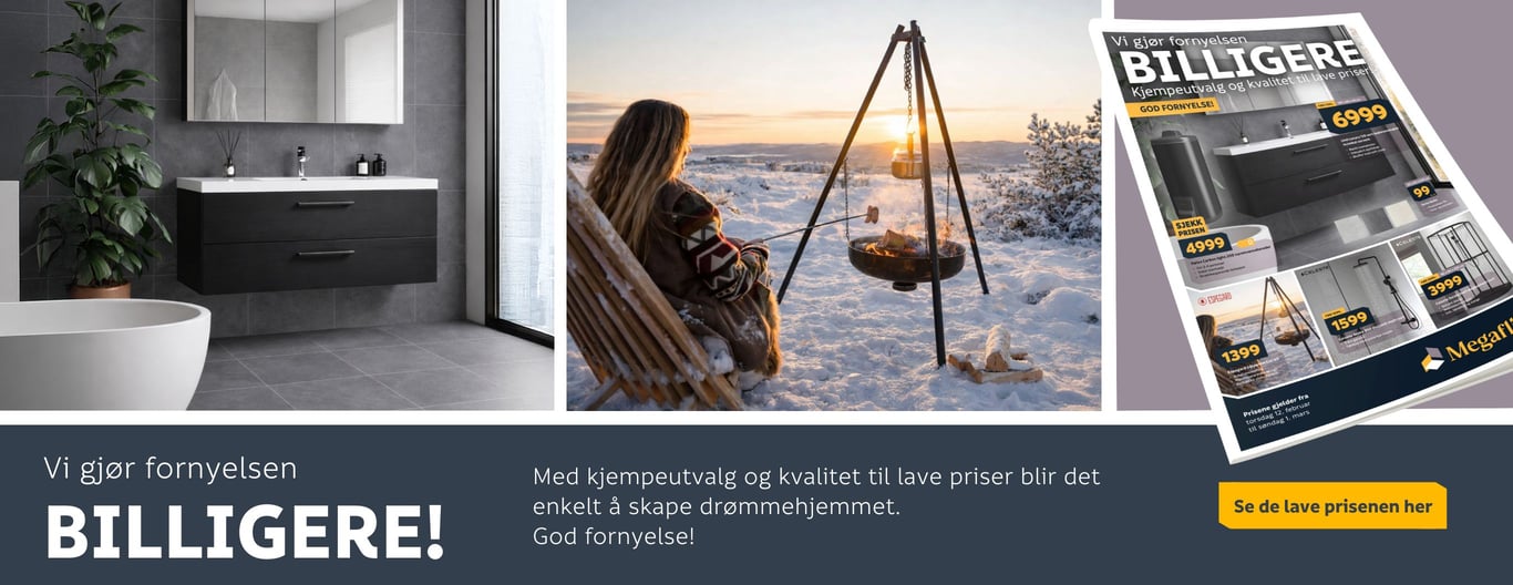 Vi gjør fornyelsen billigere! Kjempeutvalg og lave priser hos Megaflis.