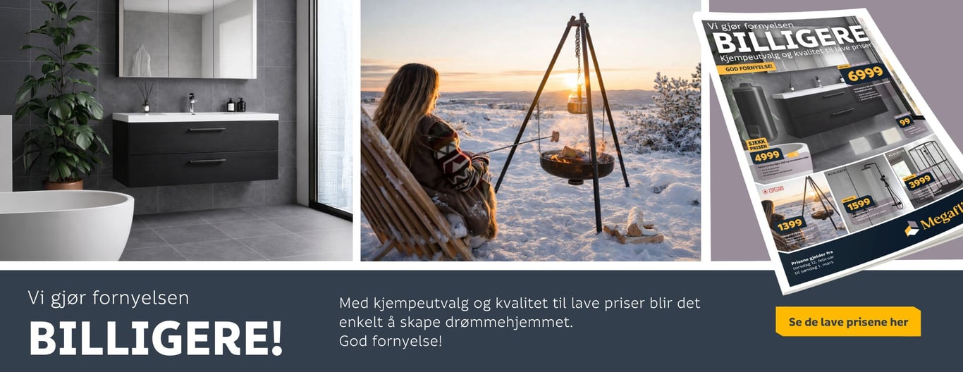 Vi gjør fornyelsen billigere! Kjempeutvalg og lave priser hos Megaflis.