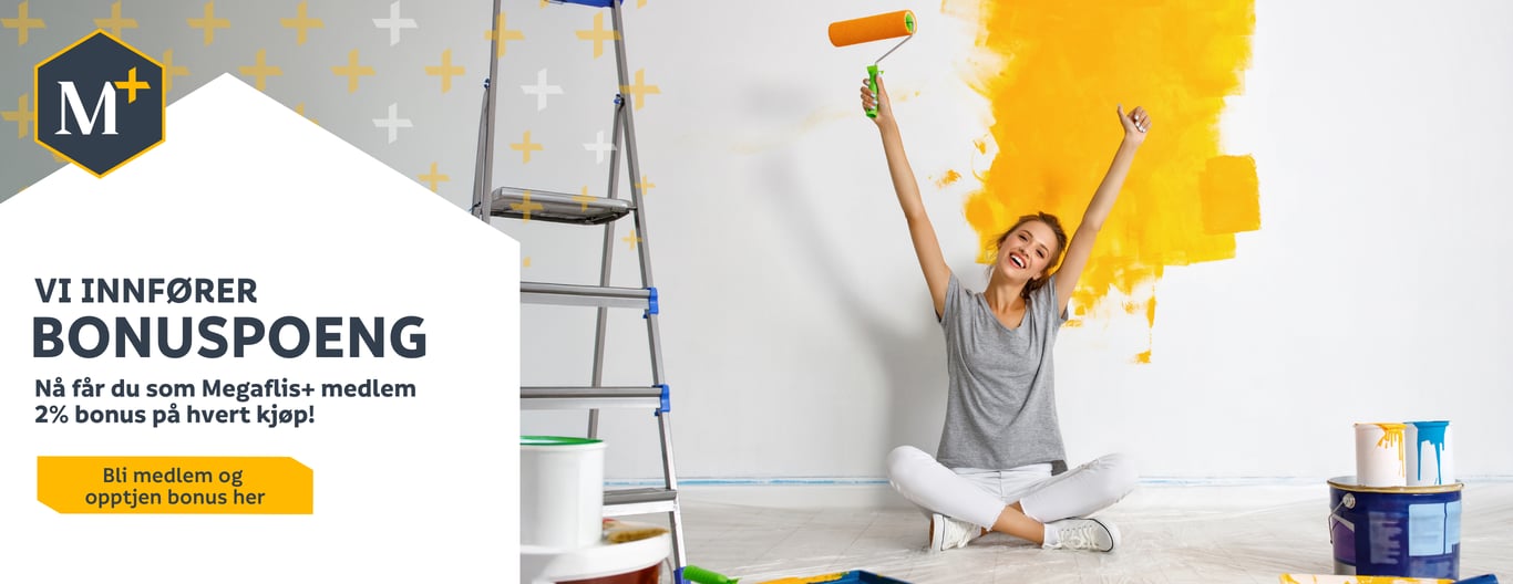 Bli Megaflis+ medlem og få 2% bonus på hvert kjøp