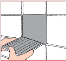 7. Ny flis monteres med 3130 Superfix påført på baksiden.