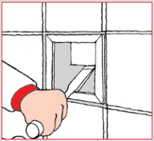 3. Fjern stykkene med en meisel. Hold meiselen så parallelt med underlaget som mulig. Dette for å unngå å skade membranen.