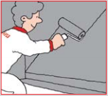 10. Når første lag er finger-tørt, påføres det andre laget diagonalt over første lag. Forbruket er minst 0,5 kg pr. m2 pr. påføring.