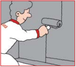 11. Med en eventuell tredje påføring, skal man oppnå i alt 1,6 kg pr. m2 for å oppfylle det nasjonale krav om 1 mm ferdigherdet membran.