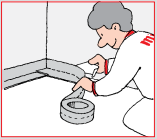 3. Alternativt kan et selvklebende membranbånd monteres.