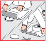 7. Ved sluk monteres en selvklebende slukmansjett, eventuelt har vi slukmansjetter i dimensjoner på 155 mm og 170 mm. Både standard og for påstøp. Ved avløpsrør for toalett/håndvask benytter du egnet rørmansjett til ditt bruk.