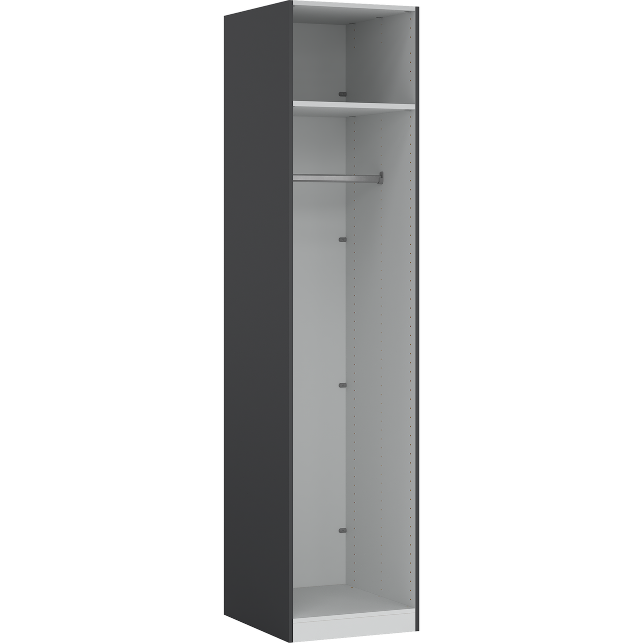 Lind nest garderobeskap 50x220x60cm antrasitt grå uten dør