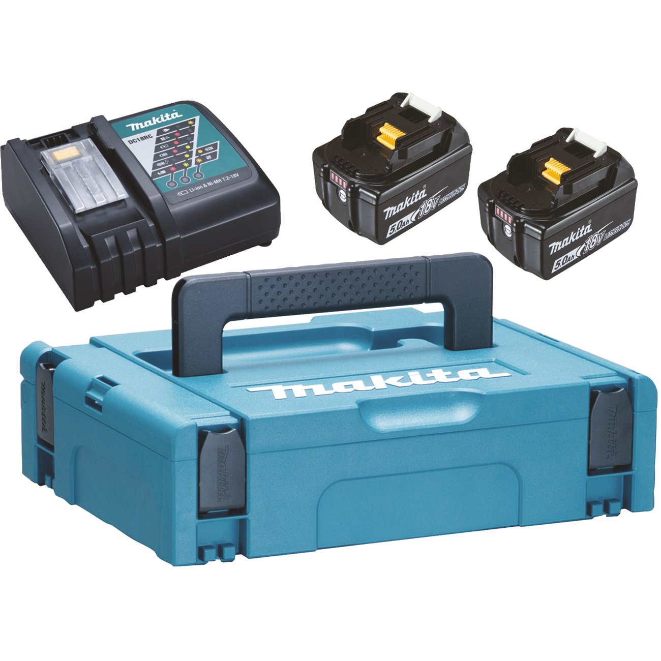 MAKITA BATTERISETT 18V 2X5,0AH M/HURTIGLADER MAKITA BATTERISETT 18V 2X5,0AH M/HURTIGLADER