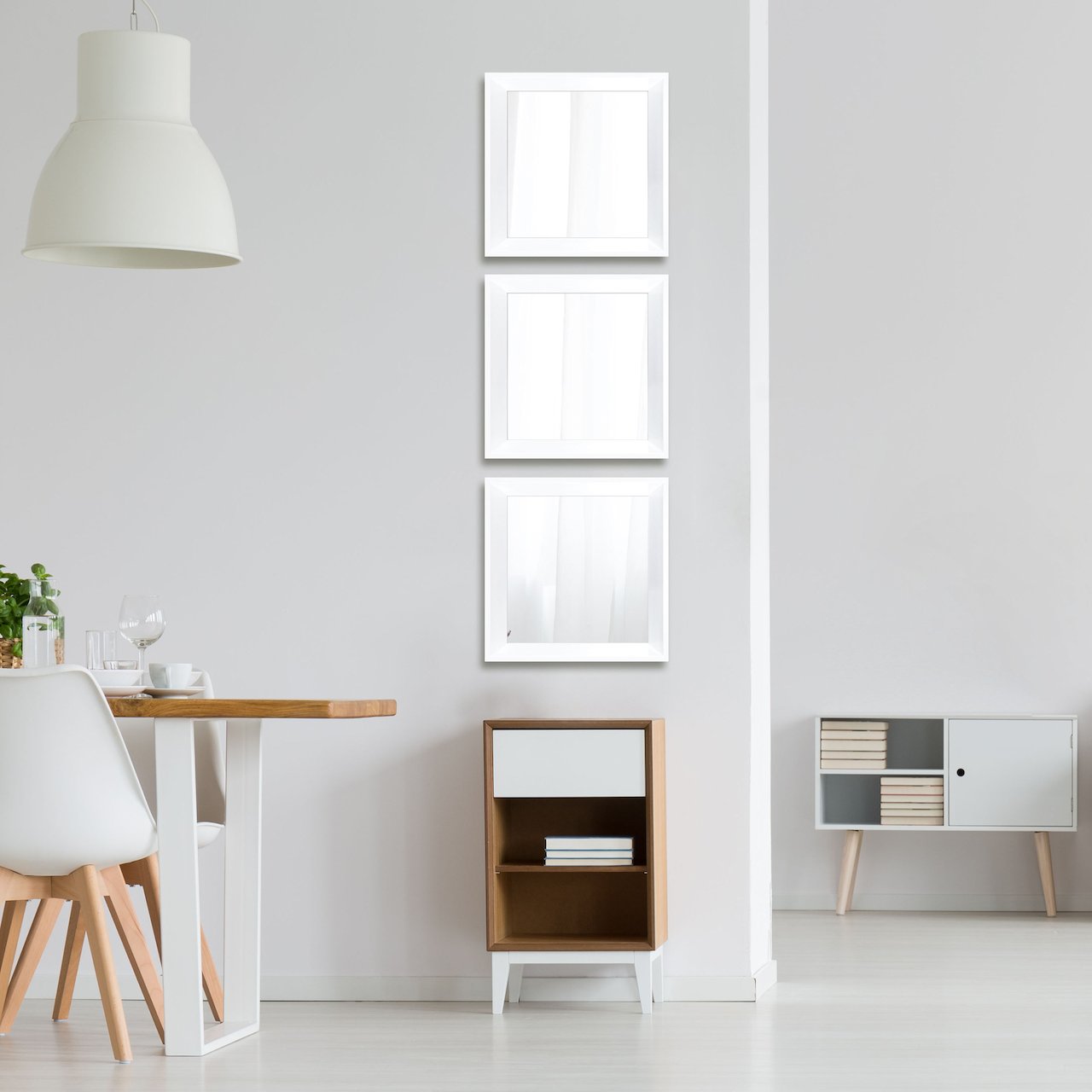 LIND VEJLE SPEIL 21X21 CM 3 STK, MATT HVIT