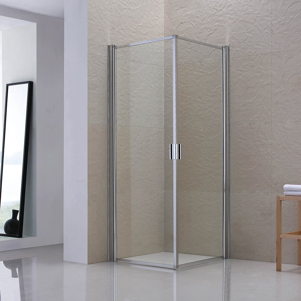 INNOVATION DESIGN RETT DUSJDØR 80X195 CM M/ LAMINERT GLASS, KROM
