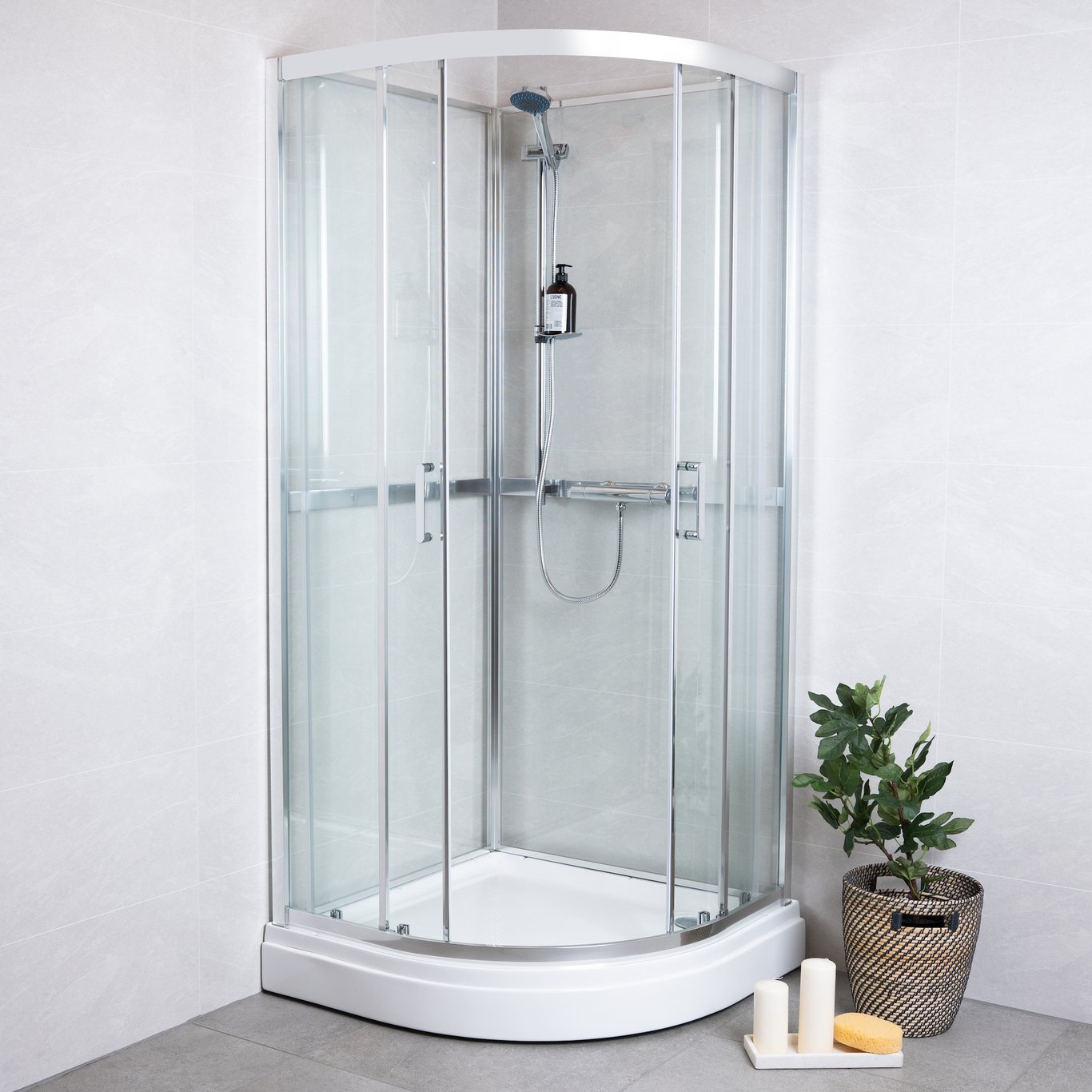 CELESTE LUNA BUET DUSJKABINETT 90X90X205CM, KROM