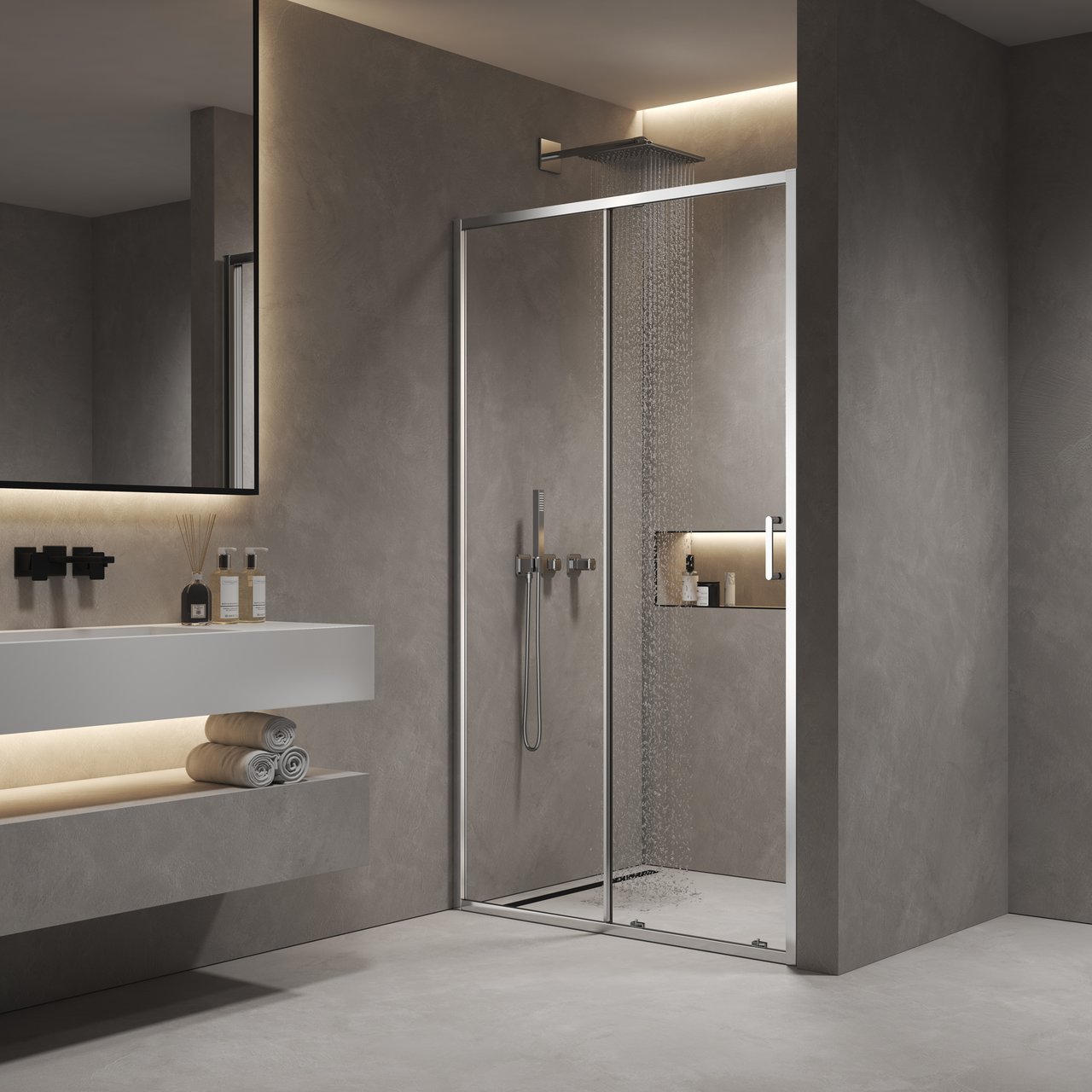 CELESTE FASTO SKYVEDØR 98-101 CM M/ SIKKERHETSFOLIE, KROM CELESTE FASTO SKYVEDØR 98-101 CM M/ SIKKERHETSFOLIE, KROM