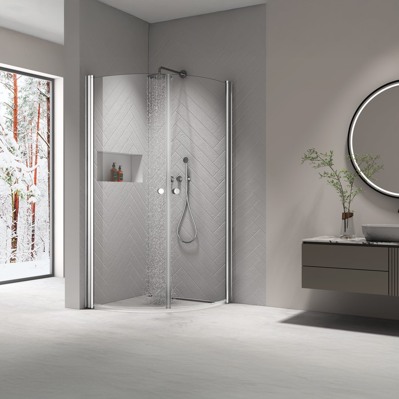 CELESTE BUET DUSJHJØRNE 80X80X190 CM M/ SIKKERHETSFOLIE, KROM CELESTE BUET DUSJHJØRNE 80X80X190 CM M/ SIKKERHETSFOLIE, KROM