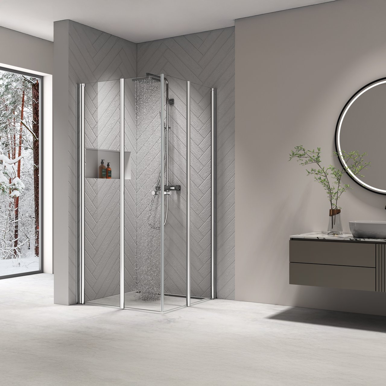 CELESTE MH200 LEDDET DUSJDØR 90X190CM VENSTRE KROM M/SIKKERHETSFOLIE CELESTE MH200 LEDDET DUSJDØR 90X190CM VENSTRE KROM M/SIKKERHETSFOLIE