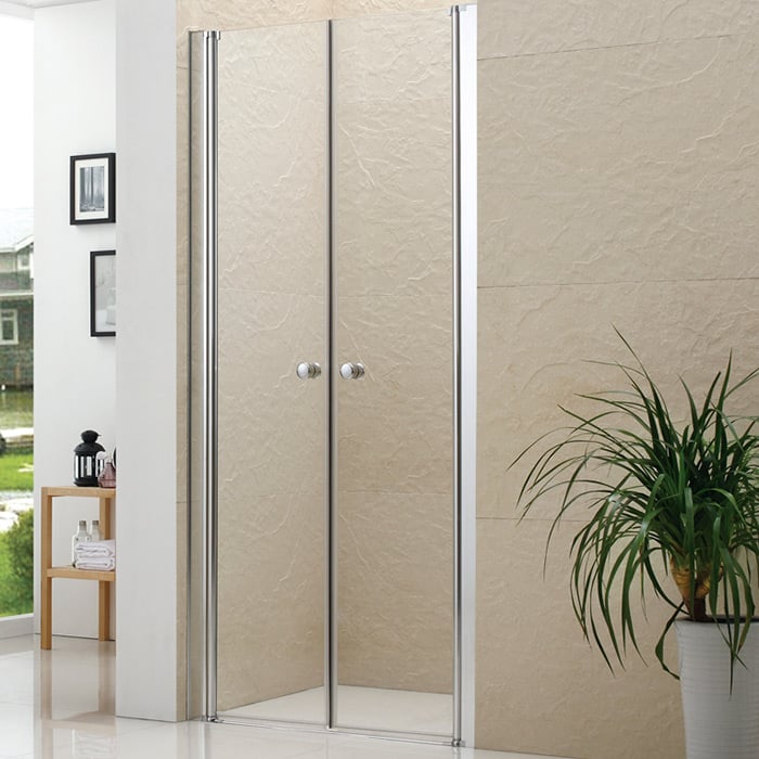 CELESTE DOBBEL NISJEDØR 5MM 80-85X190 CM M/ SIKKERHETSFOLIE, KROM CELESTE DOBBEL NISJEDØR 5MM 80-85X190 CM M/ SIKKERHETSFOLIE, KROM