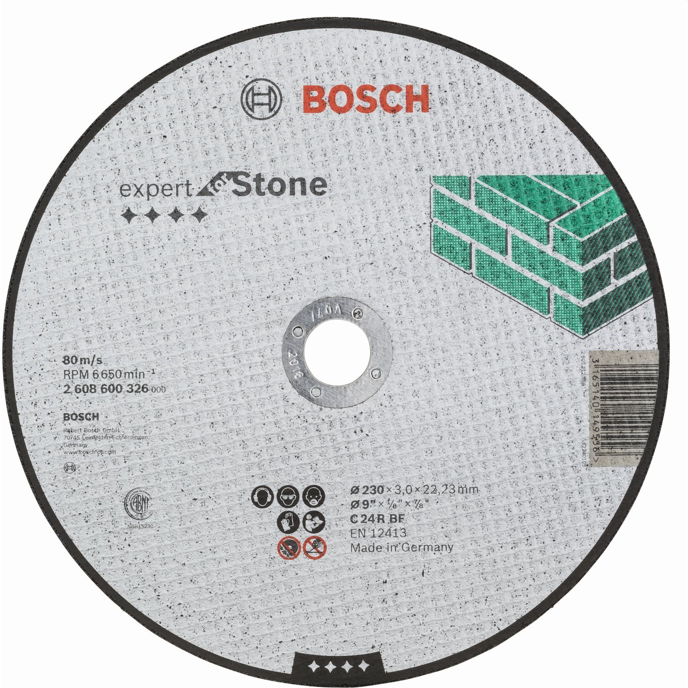 BOSCH KAPPESKIVE RETT STEN Ø230X22.2X3.0 K24 BOSCH KAPPESKIVE RETT STEN Ø230X22.2X3.0 K24