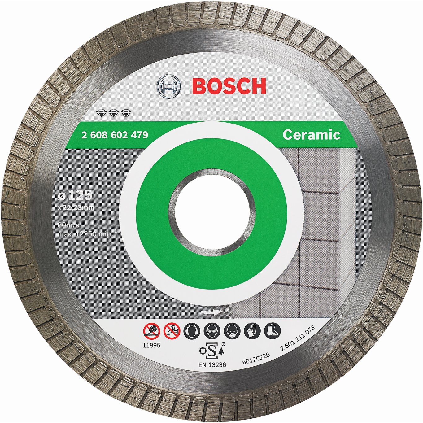 BOSCH DIAMANTSKIVE Ø125X22,23MM BEST FOR CERAMIC BOSCH DIAMANTSKIVE Ø125X22,23MM BEST FOR CERAMIC