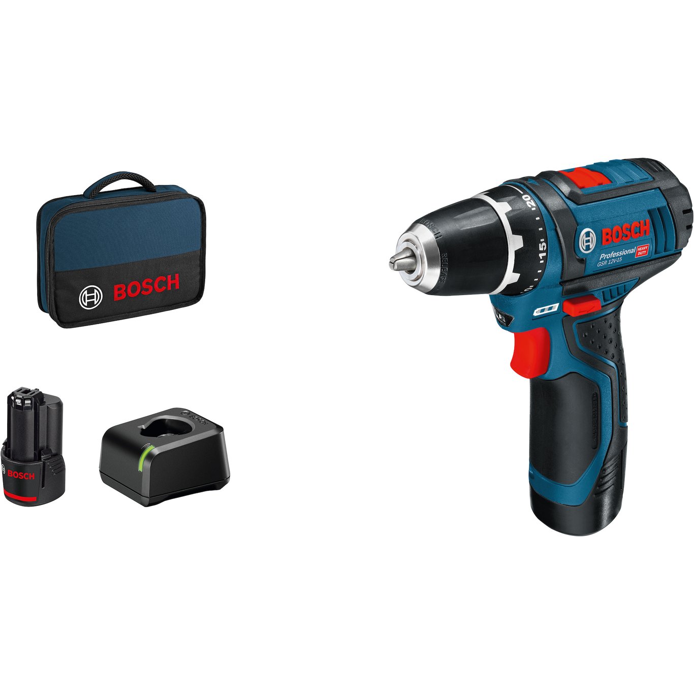 BOSCH DRILL GSR 12V-15 2X2,0AH GAL 12V-20 BAG BOSCH DRILL GSR 12V-15 2X2,0AH GAL 12V-20 BAG