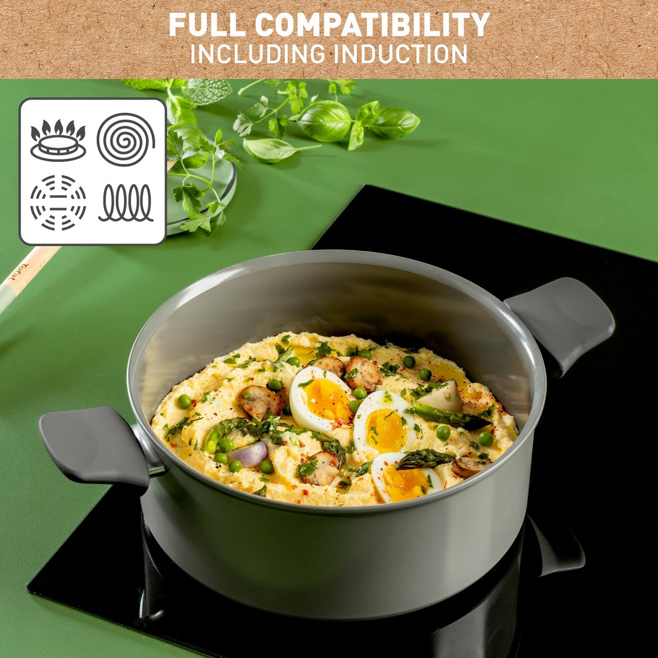 TEFAL RENEWAL GRYTE 20 CM M/LOKK GRÅ TEFAL RENEWAL GRYTE 20 CM M/LOKK GRÅ