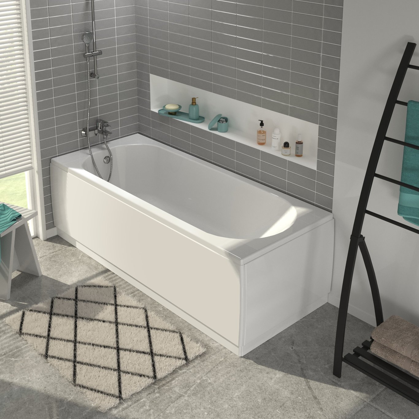 CELESTE BRESCIA FRONT- OG ENDEPANEL HØYRE TIL BADEKAR CELESTE BRESCIA FRONT- OG ENDEPANEL HØYRE TIL BADEKAR