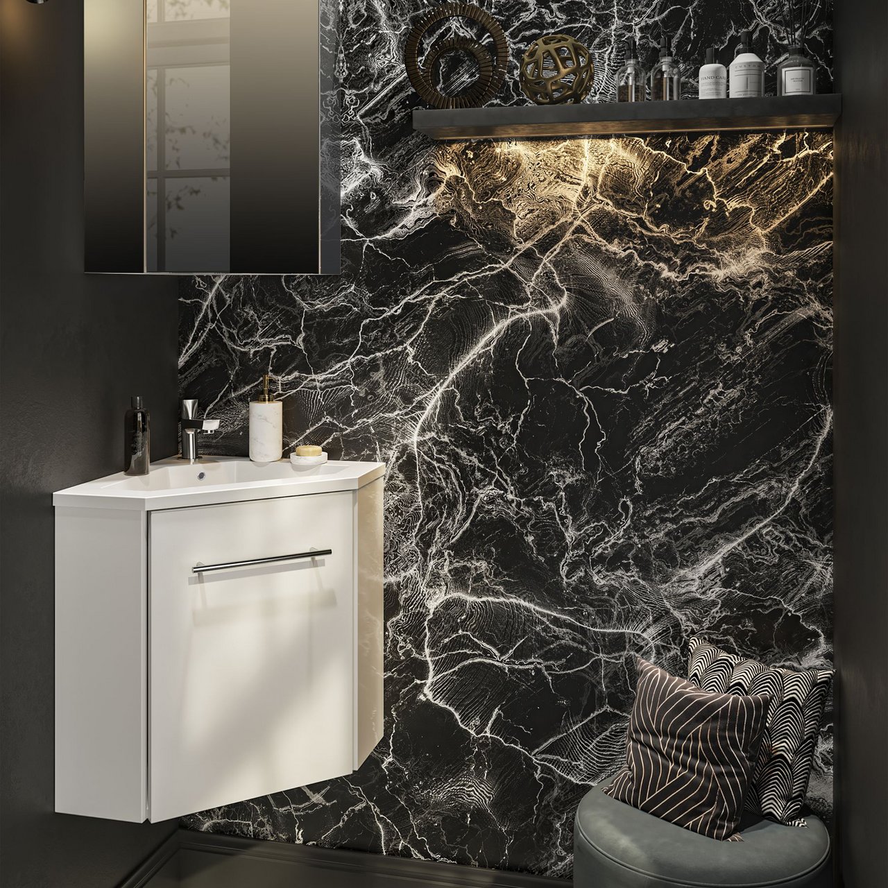 ALLIBERT CORNER BADEROMSMØBEL 41 CM HVIT ALLIBERT CORNER BADEROMSMØBEL 41 CM HVIT