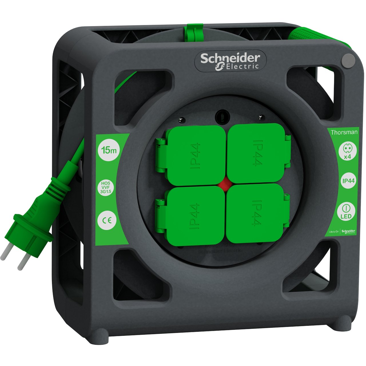 SCHNEIDER KABELTROMMEL 15M 3G1.5 IP44 SCHNEIDER KABELTROMMEL 15M 3G1.5 IP44