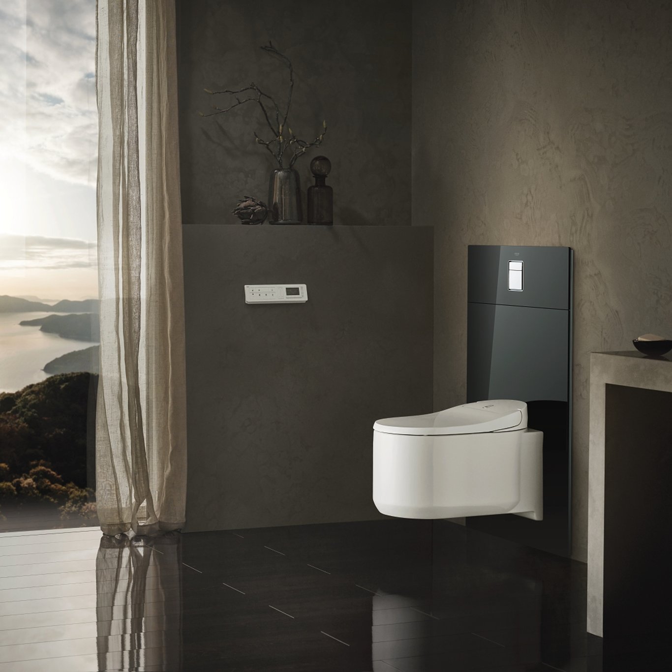 GROHE GLASSMODUL FOR VEGGSKÅL M/TRYKKPLATE VELVET BLACK GROHE GLASSMODUL FOR VEGGSKÅL M/TRYKKPLATE VELVET BLACK