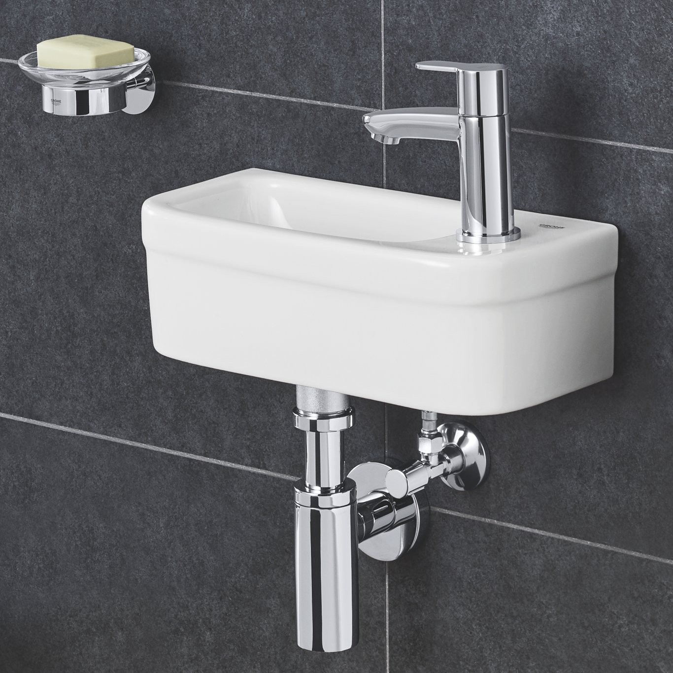 GROHE EURO MINI SERVANT 37X18 CM ALPINHVIT GROHE EURO MINI SERVANT 37X18 CM ALPINHVIT