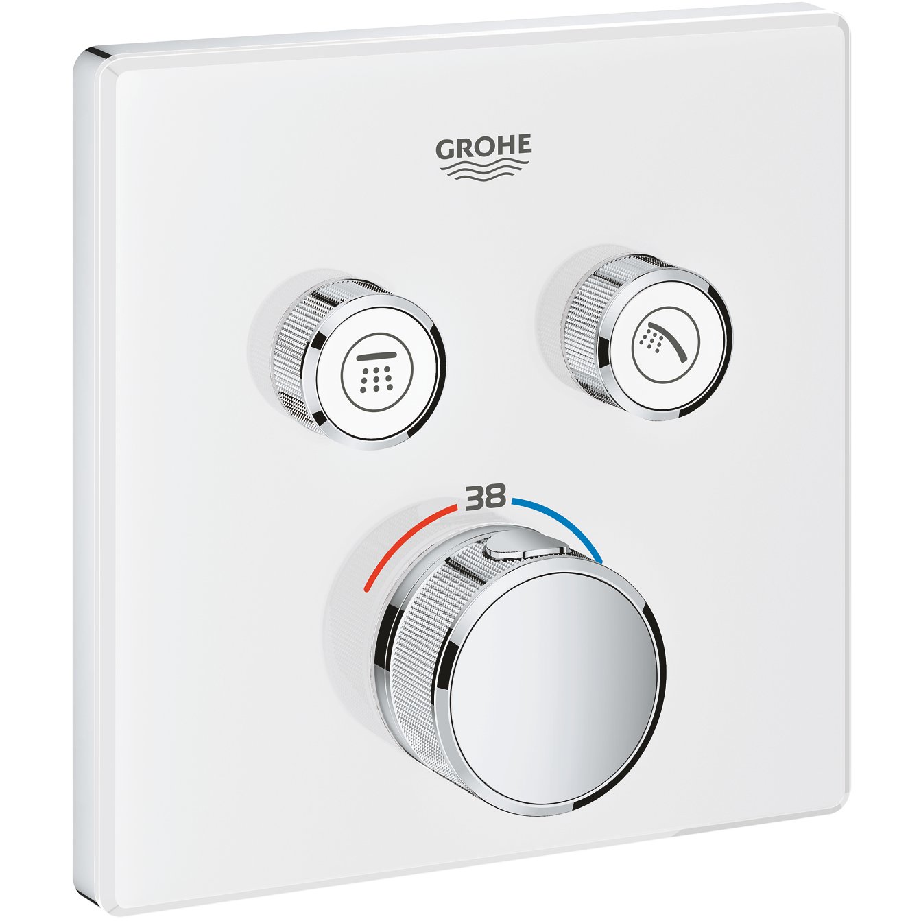 GROHE GROHTHERM SMARTCONTROL TERMOSTATBATTERI M/2 VENTILER, HVIT GROHE GROHTHERM SMARTCONTROL TERMOSTATBATTERI M/2 VENTILER, HVIT