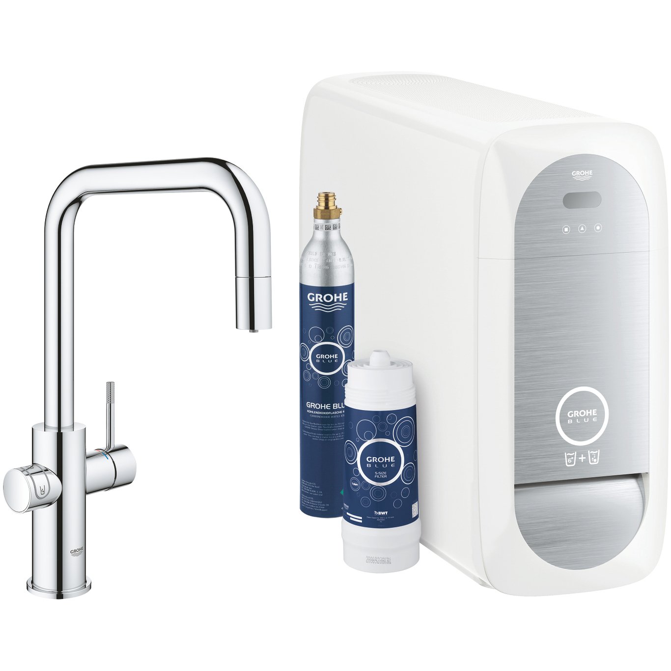 GROHE BLUE HOME KJØKKENARMATUR M/U-TUT, KROM GROHE BLUE HOME KJØKKENARMATUR M/U-TUT, KROM