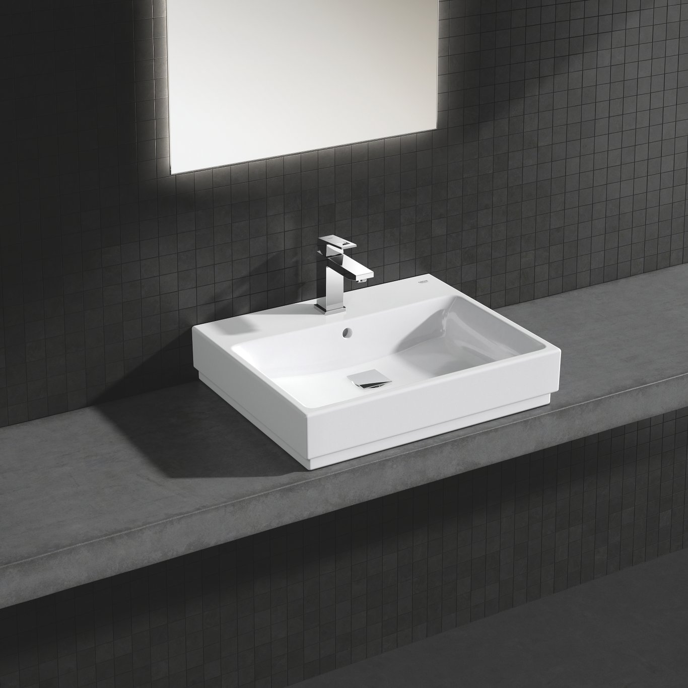 GROHE CUBE SERVANT 60X49 CM M/OVERLØP ALPINHVIT GROHE CUBE SERVANT 60X49 CM M/OVERLØP ALPINHVIT