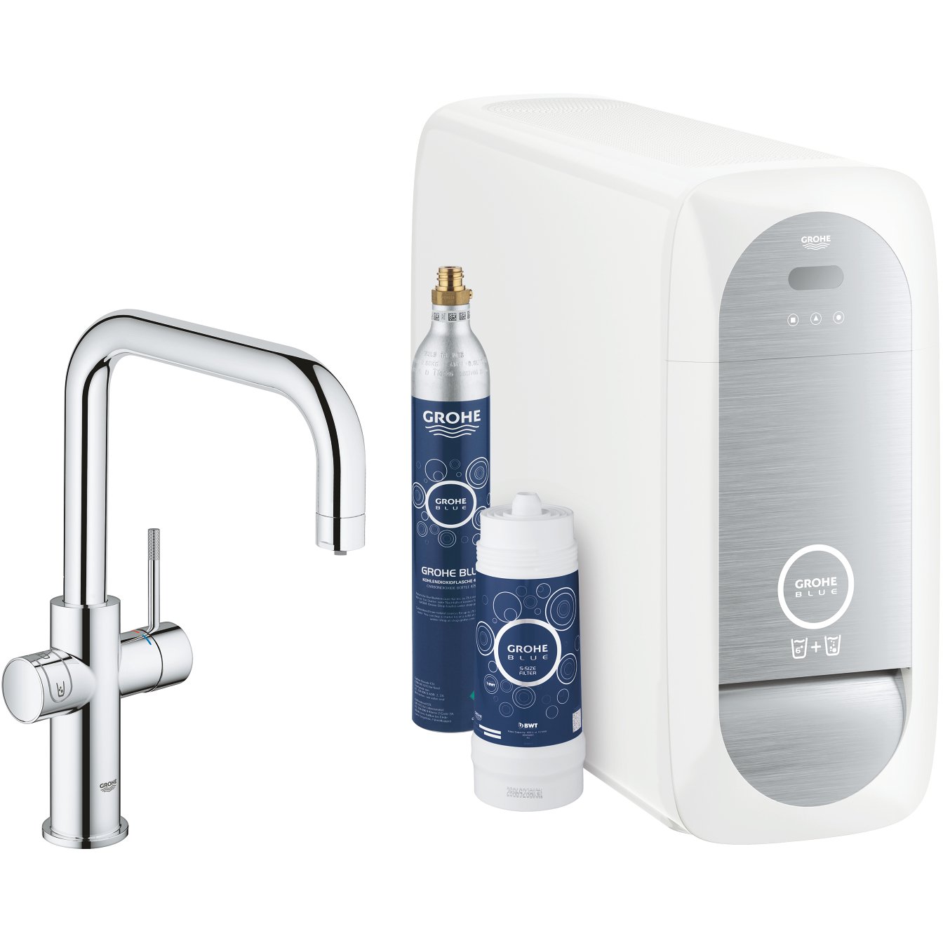 GROHE BLUE HOME KJØKKENARMATUR M/U-TUT, KROM GROHE BLUE HOME KJØKKENARMATUR M/U-TUT, KROM
