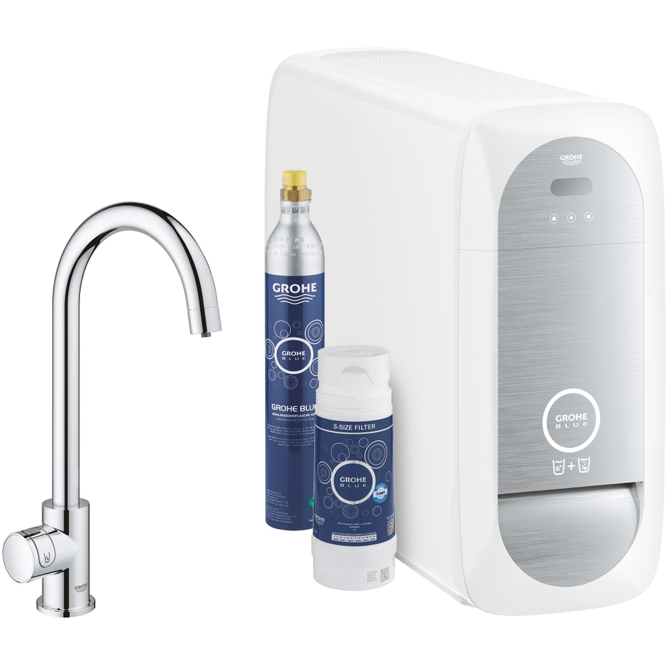 GROHE BLUE HOME MONO KJØKKENARMATUR M/C-TUT OPPSTARTSSETT KROM