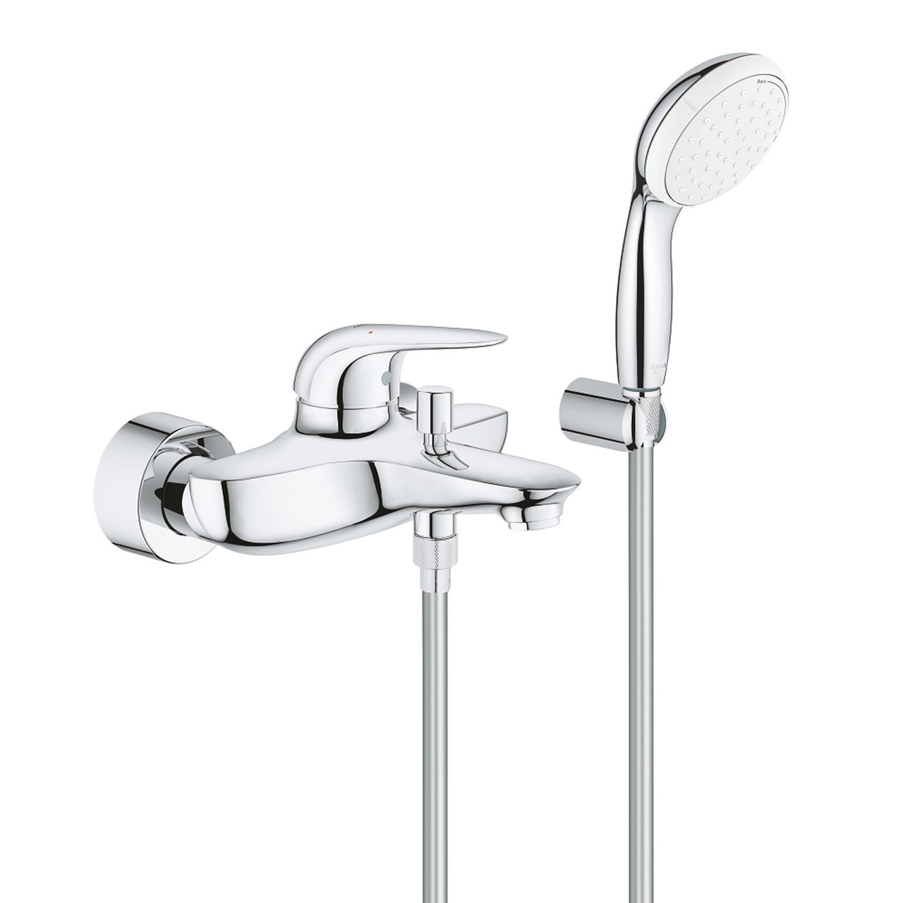 GROHE EUROSTYLE SOLID KAR- OG DUSJBATTERI M/1-SPRAY HÅNDDUSJ KROM GROHE EUROSTYLE SOLID KAR- OG DUSJBATTERI M/1-SPRAY HÅNDDUSJ KROM
