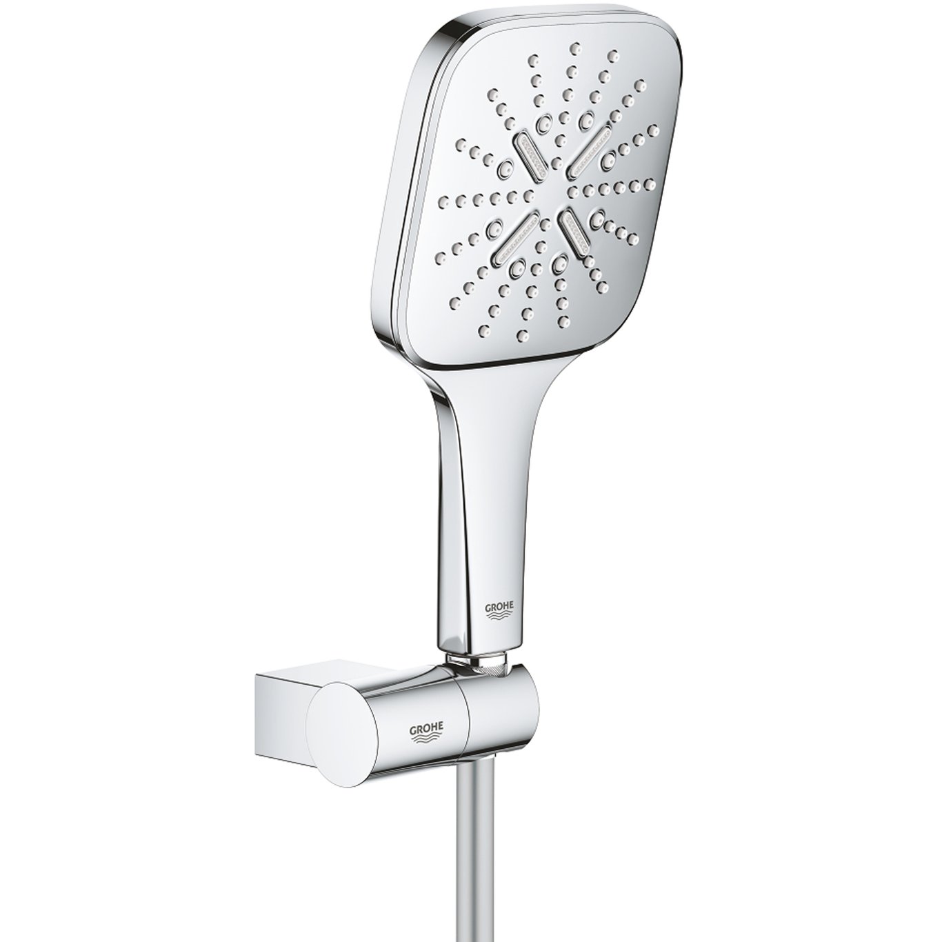 GROHE RAINSHOWER SMARTACTIVE 130 CUBE HÅNDDUSJ M/VEGGHOLDER 3-SPRAY KROM GROHE RAINSHOWER SMARTACTIVE 130 CUBE HÅNDDUSJ M/VEGGHOLDER 3-SPRAY KROM