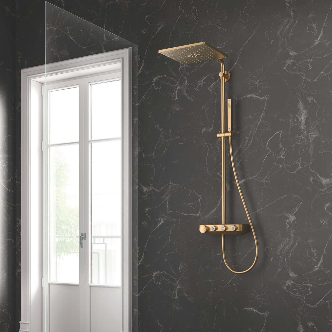 GROHE EUPHORIA SMARTCONTROL DUSJSYSTEM 310 DUBE DUO BØRSTET COOL SUNRISE GROHE EUPHORIA SMARTCONTROL DUSJSYSTEM 310 DUBE DUO BØRSTET COOL SUNRISE