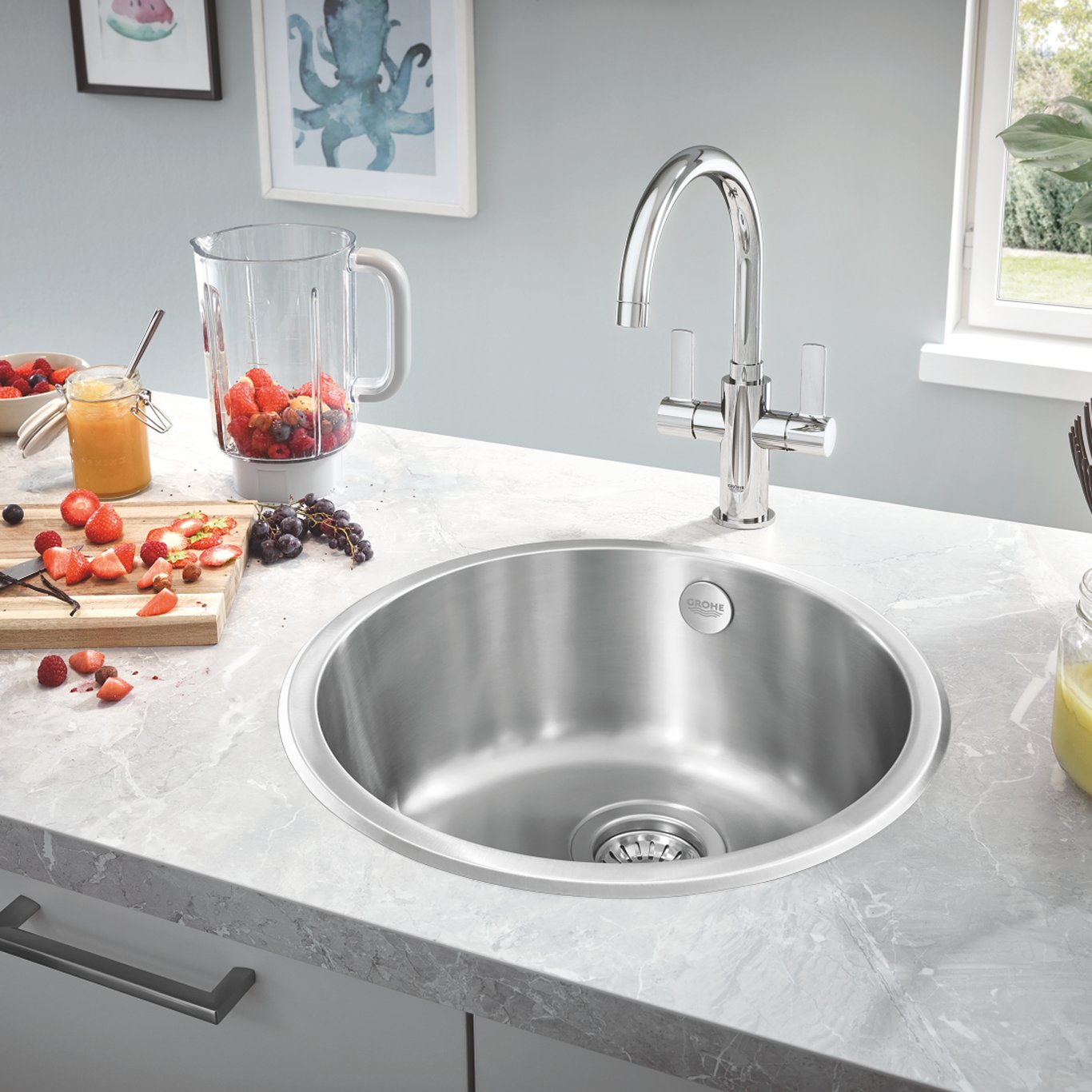 GROHE K200 KJØKKENKUM Ø44 CM RUSTFRITT STÅL GROHE K200 KJØKKENKUM Ø44 CM RUSTFRITT STÅL