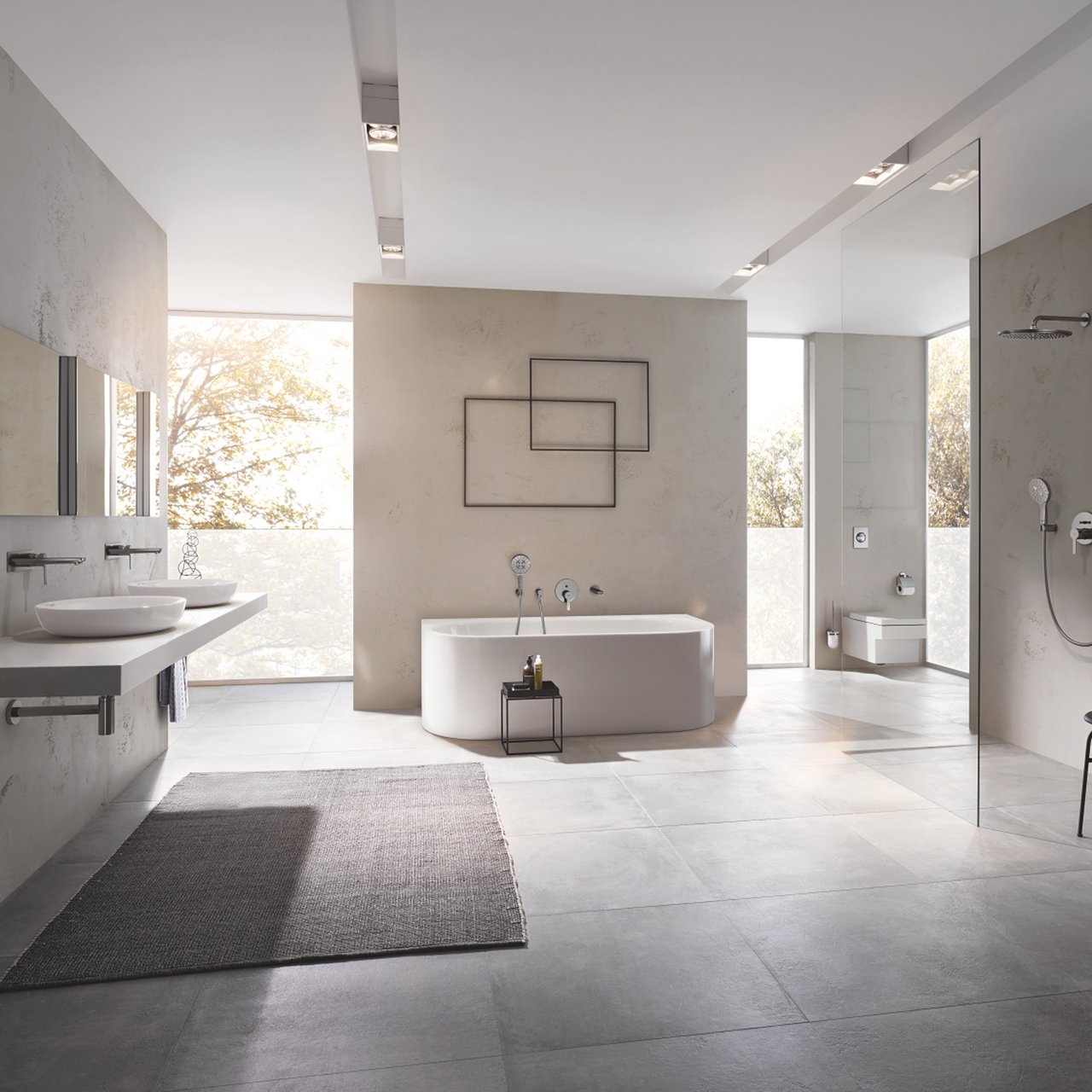 GROHE LINEARE 2-HULLS SERVANTBATTERI L BØRSTET HARD GRAFITT