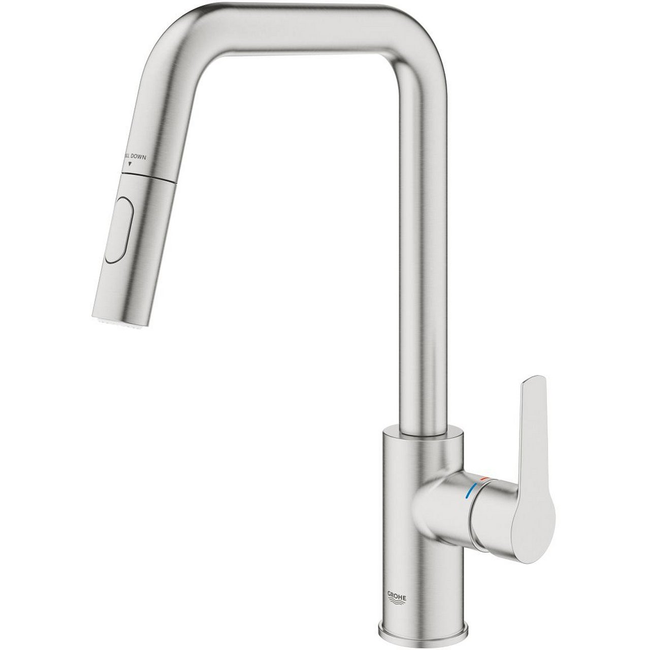 GROHE START KJØKKENARMATUR M/UTTREKKBAR U-TUT DUAL SPRAY SUPERSTEEL