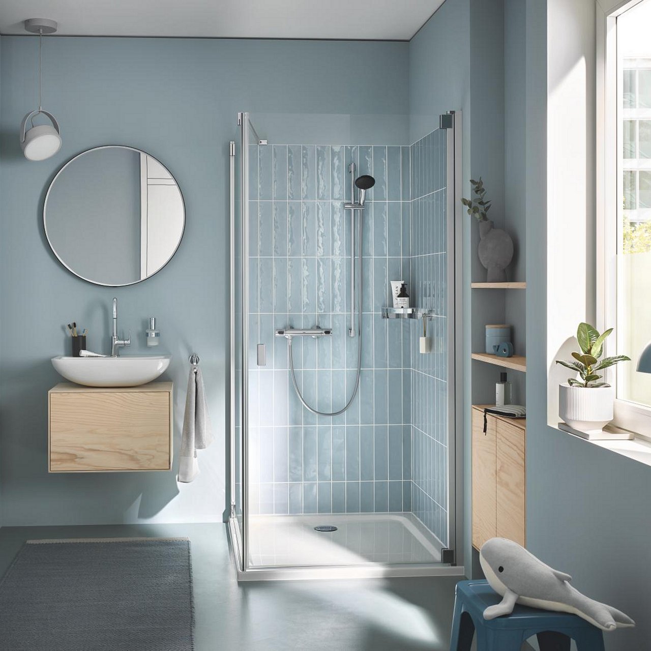 GROHE PRECISION FLOW DUSJTERMOSTAT M/1-SPRAY DUSJSETT 900 MM KROM