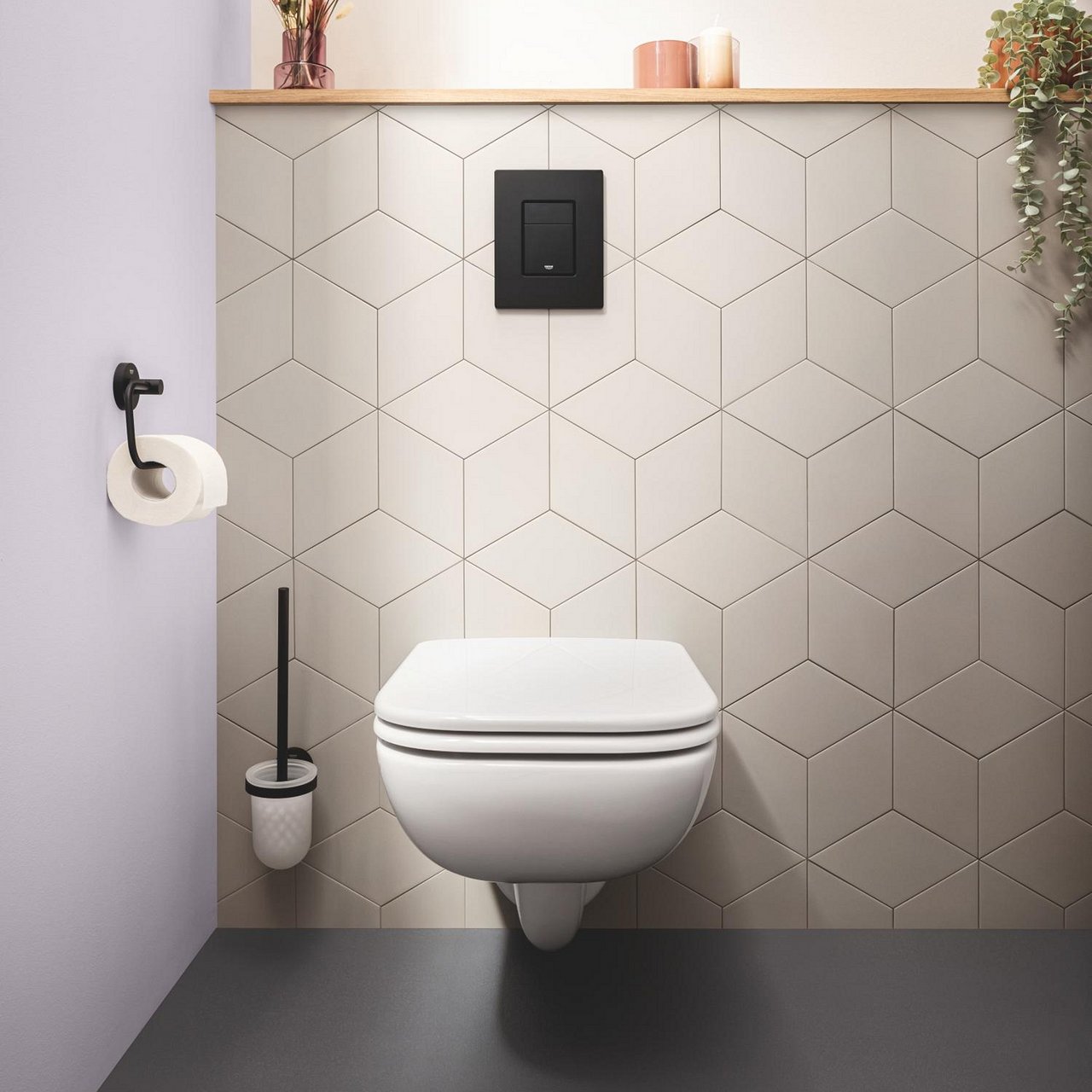 GROHE START TOALETTBØRSTE TIL VEGG MATT SORT GROHE START TOALETTBØRSTE TIL VEGG MATT SORT