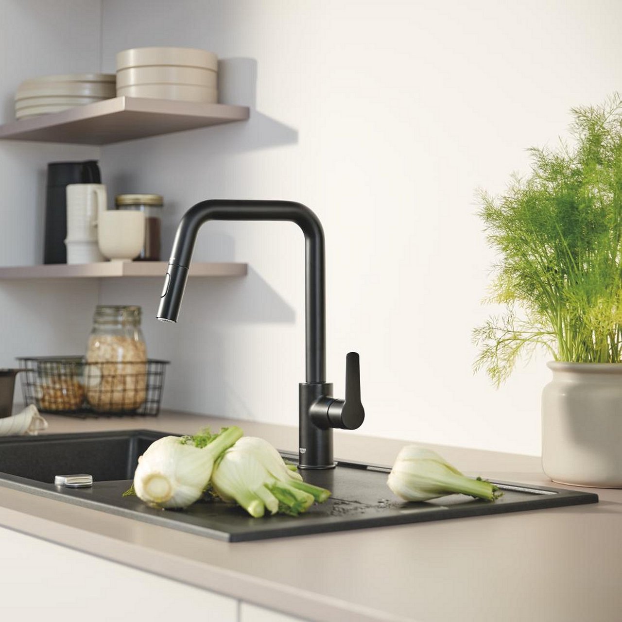 GROHE START KJØKKENARMATUR M/UTTREKKBAR TUT SORT GROHE START KJØKKENARMATUR M/UTTREKKBAR TUT SORT