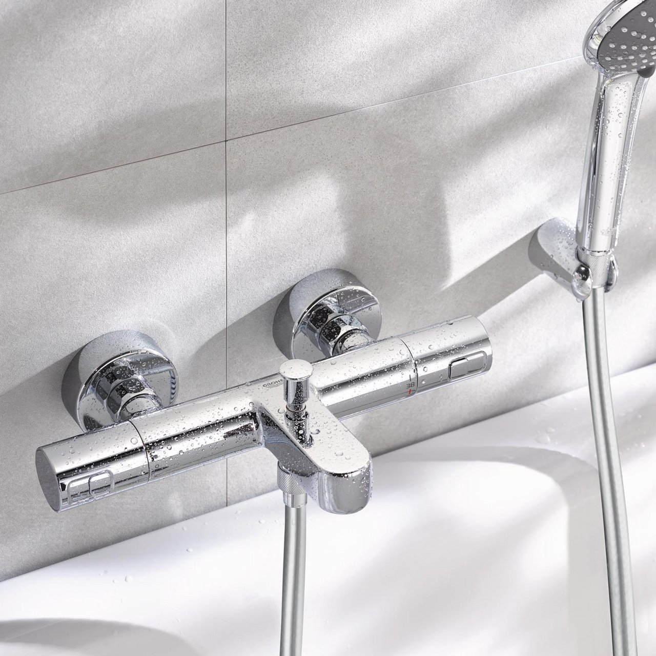 GROHE PRECISION JOY KAR- OG DUSJTERMOSTAT KROM