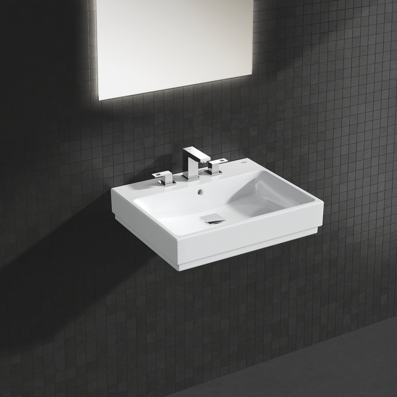 GROHE EUROCUBE S 3-HULLS SERVANTBATTERI KROM GROHE EUROCUBE S 3-HULLS SERVANTBATTERI KROM