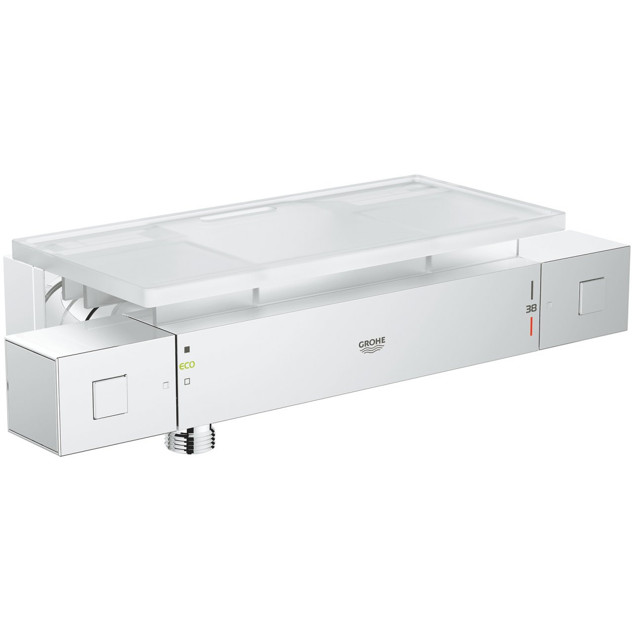 GROHE GROHTERM CUBE DUSJTERMOSTAT M/HYLLE KROM GROHE GROHTERM CUBE DUSJTERMOSTAT M/HYLLE KROM