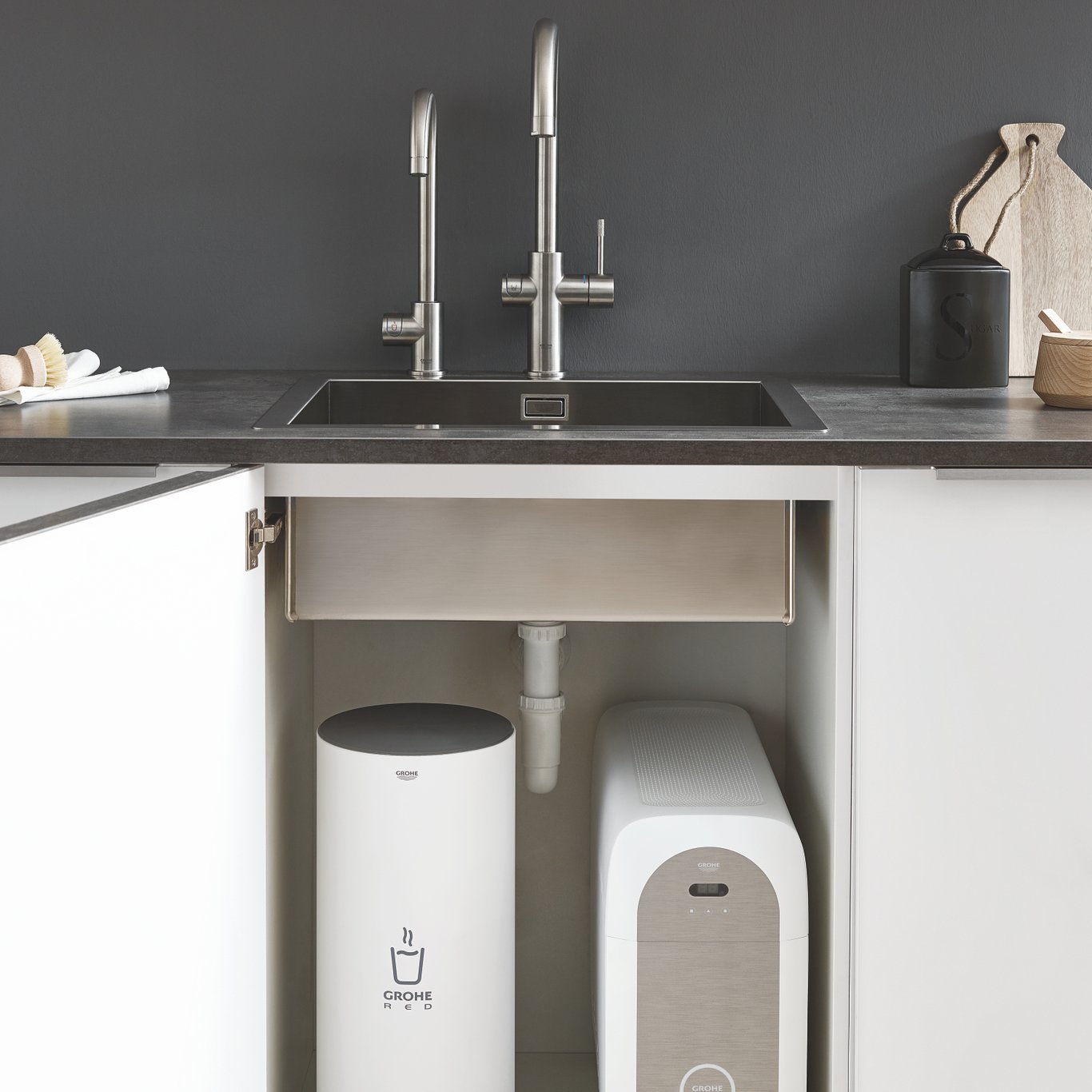 GROHE RED DUO KJØKKENARMATUR OG BEREDER I L-STØRRELSE SUPERSTEEL