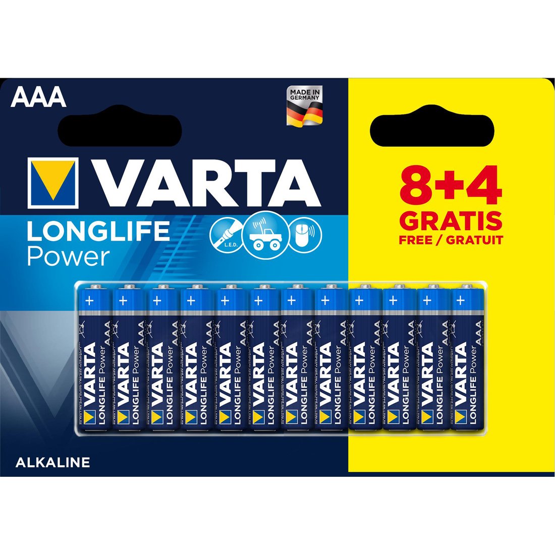 VARTA BATTERI ALKALINE AAA 8+4-PACK VARTA BATTERI ALKALINE AAA 8+4-PACK